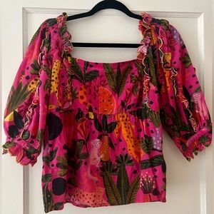 Farm Rio jungle print top